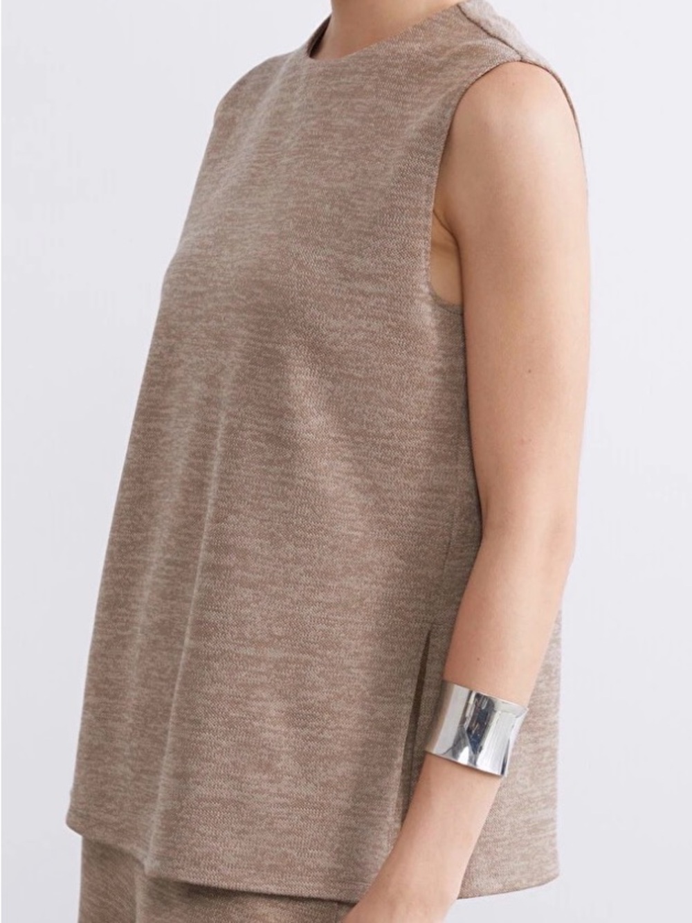 Zara Sleeveless Knit Tunic in Heather Taupe